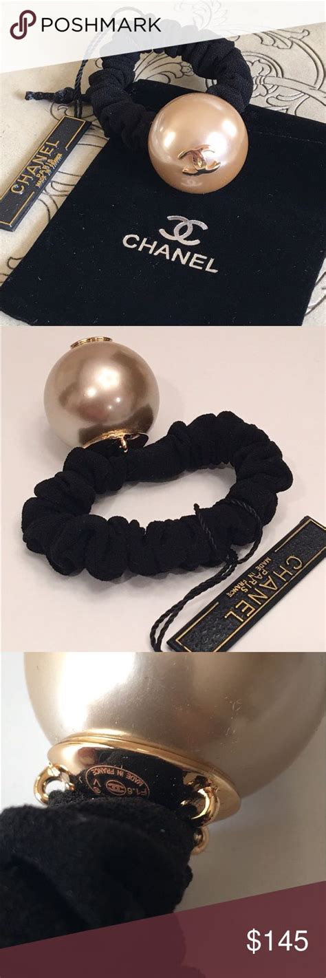 chanel pearl hair bobble|chanel hair accessories.